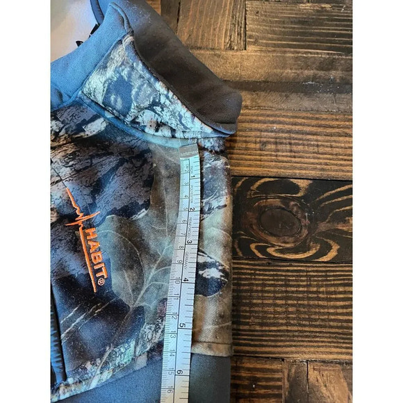 Habit Men’s Medium Gray Camo Button Pull Over Country Western Hunting Fishing - Picture 12 of 16